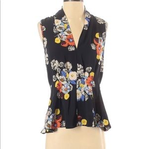 Weston Sleeveless Floral Shirt Top Blouse Size S
